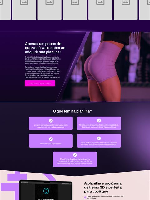 Fitness landing page — features section